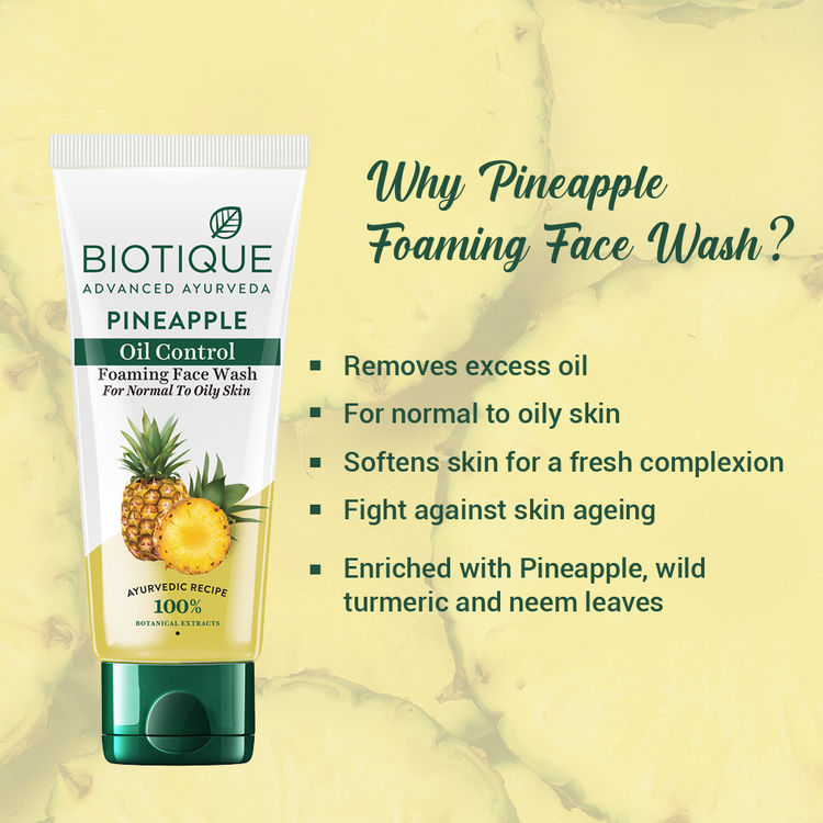 Biotique Bio Pineapple Oil Control Foaming Face Wash (100ml)