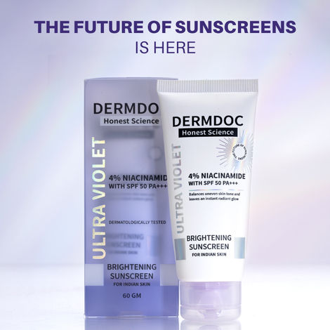 DERMDOC SPF 50 4% Niacinamide Ultra Violet Brightening Sunscreen (60 gm)