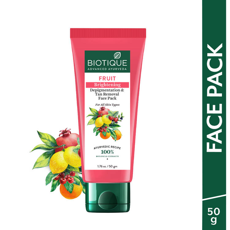 Biotique Bio Fruit Brightening & Depigmentation Tan Removal Face Pack (50g)
