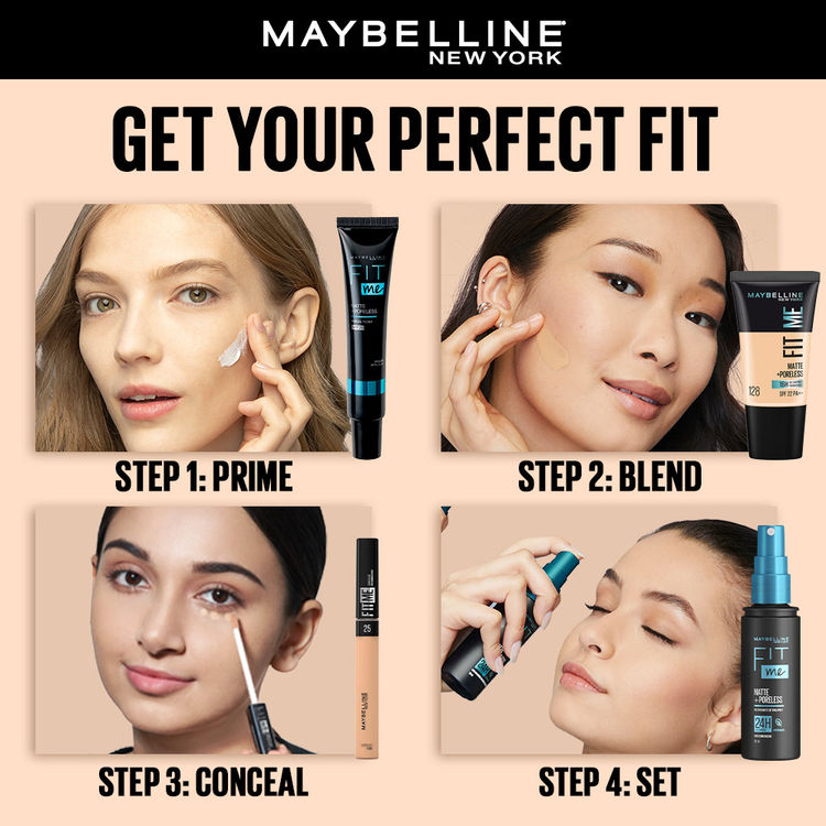 Maybelline Fit Me Matte + Poreless 16H Oil Control Foundation With SPF 22 PA ++ (128 Warm Nude)