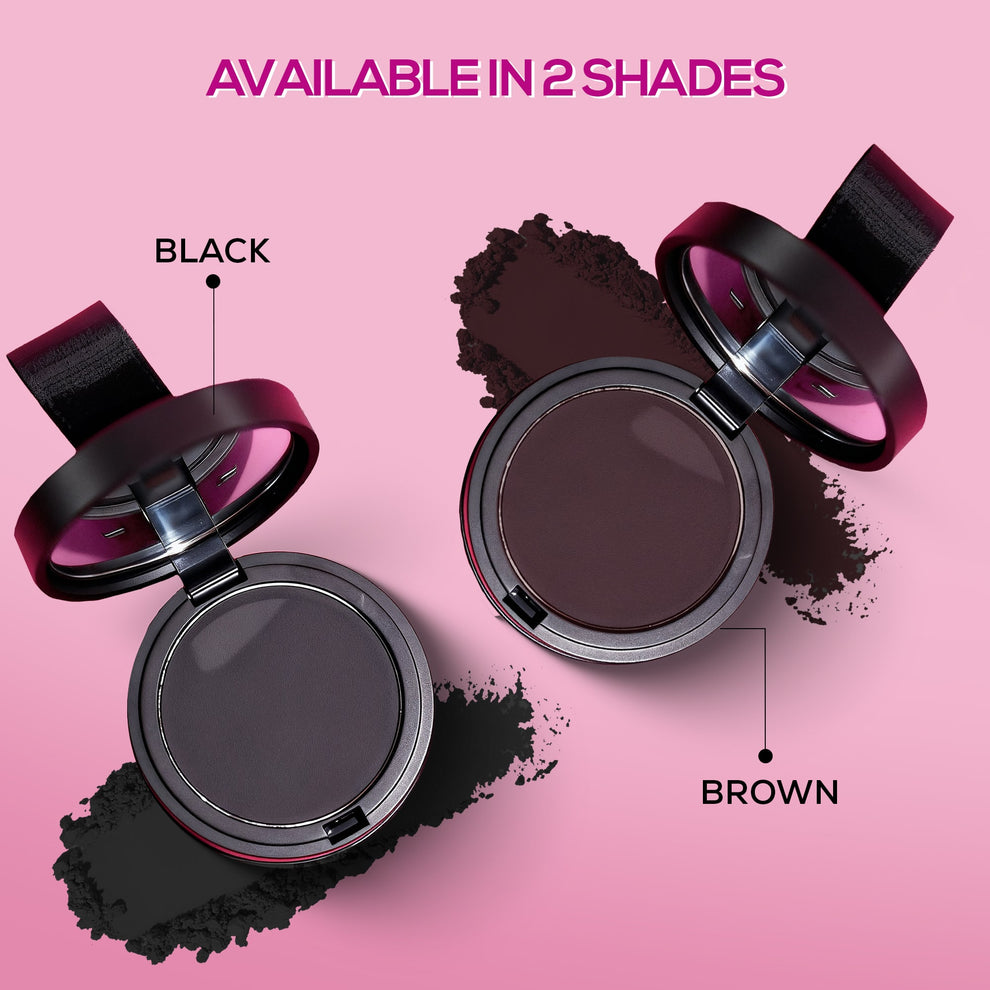RENEE Cover Up Hair Powder- For Instant Grey Hair Coverage & Root Touch-Up (Black)