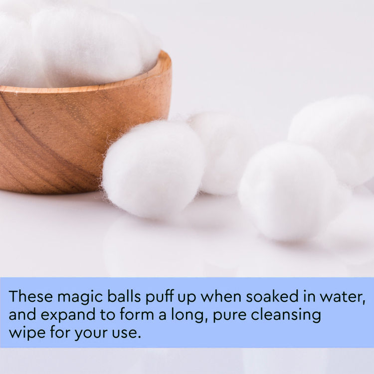 GUBB Hypoallergenic 100% White Cotton Balls For Face Cleansing & Makeup Removal - 50 Pieces (50pcs)