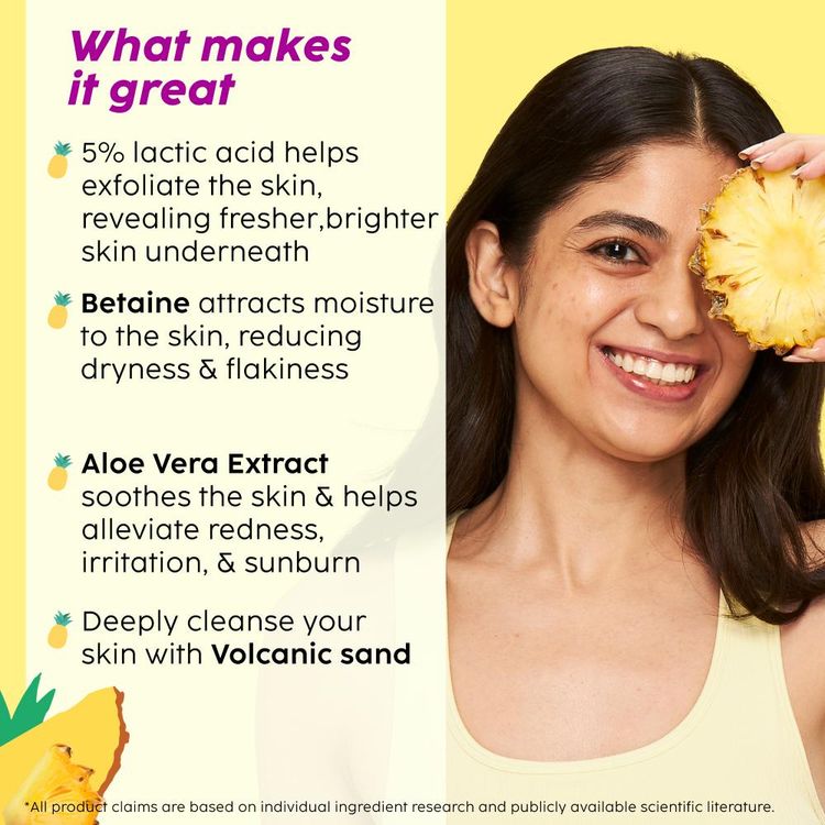 Plix Pineapple 5% Lactic Acid Body Wash Exfoliates Dry, Rough & Strawberry Skin With Deep Cleansing
(236ml)