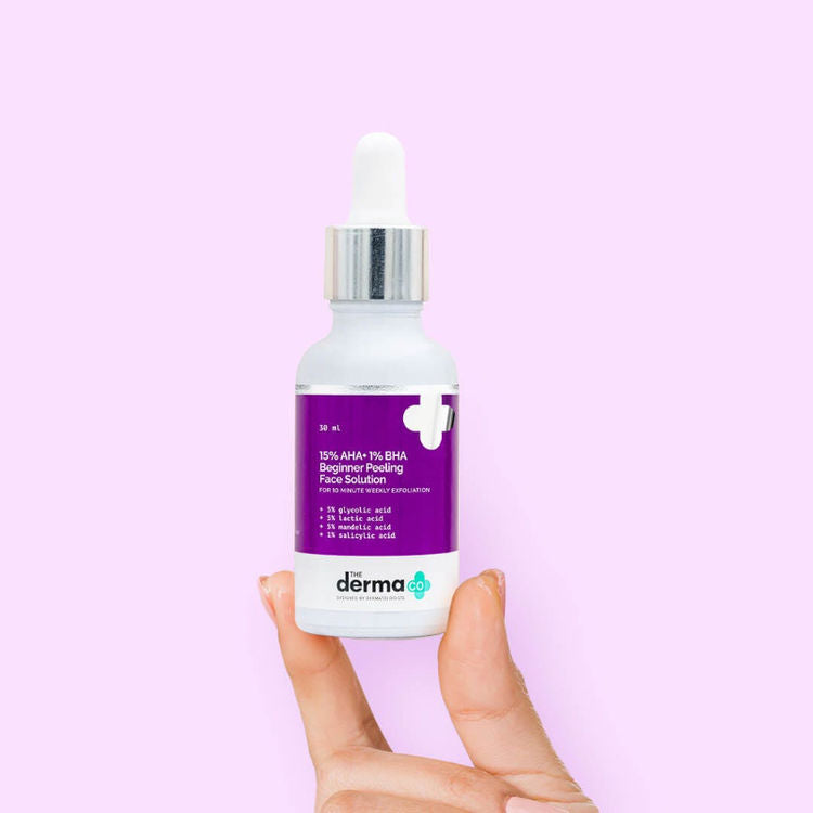 The Derma Co 15% AHA + 1% BHA Peeling Solution for Beginners for Glowing Skin In 10 Minutes (30ml)