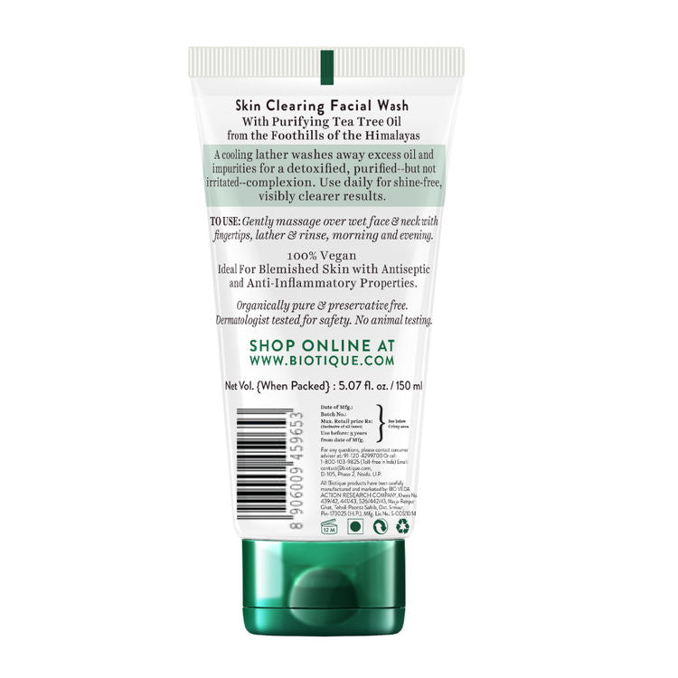 Biotique Advanced Organics Tea Tree Skin Clearing Facial Wash(150ml)