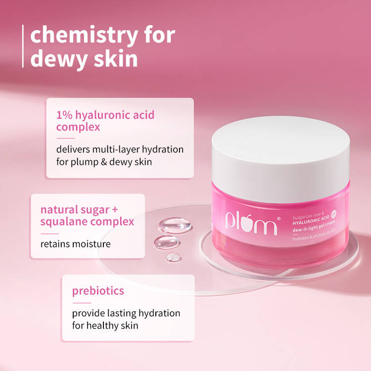 Plum Bulgarian Rose And 1% Hyaluronic Acid Dew-It-Light Gel Cream (50g)