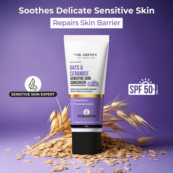 Dr. Sheth's Oats & Ceramide Sunscreen for Sensitive Skin - 50 gm