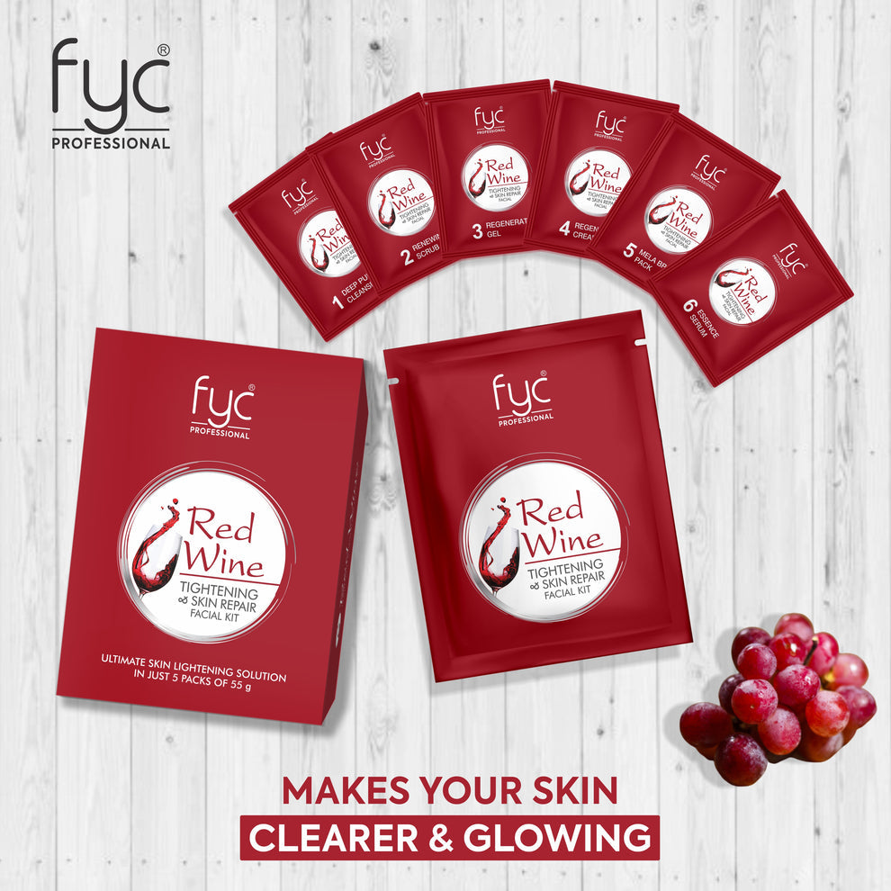 FYC PROFESSIONAL Red-Wine Facial Pouch - Tightening & Skin Repair Kit