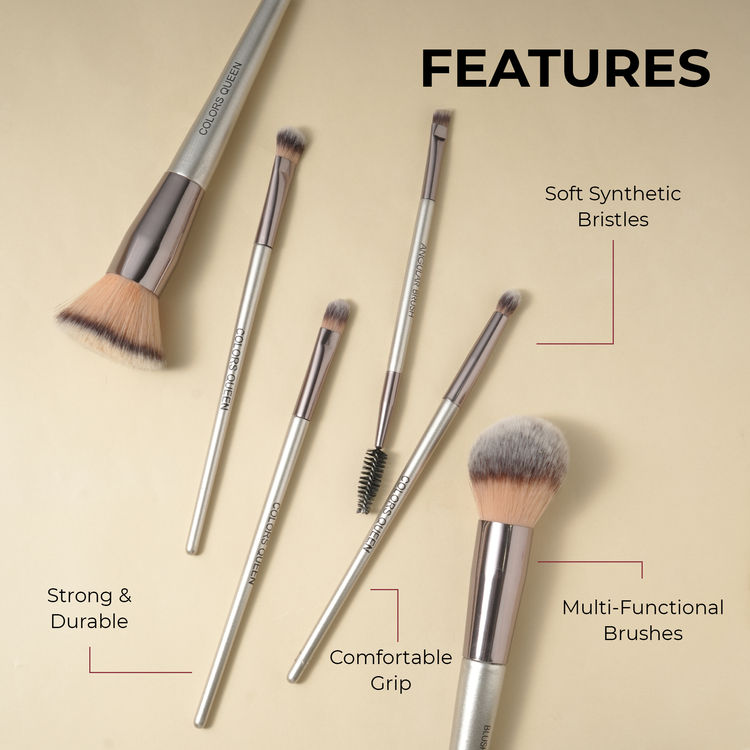 Colors Queen
Professional Face & Eye Brush Set Of 6 Brushes (BR-06)
(30g)