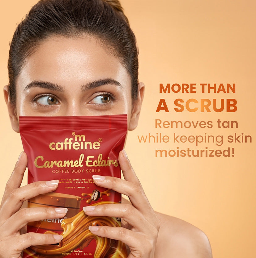 Mcaffeine Caramel Eclairs Coffee Body Scrub - 175 g | 10% Coffee & AHAs