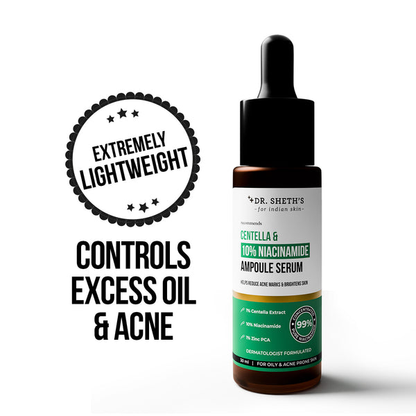 Dr. Sheth's Centella & 10% Niacinamide Ampoule Serum - 30ml