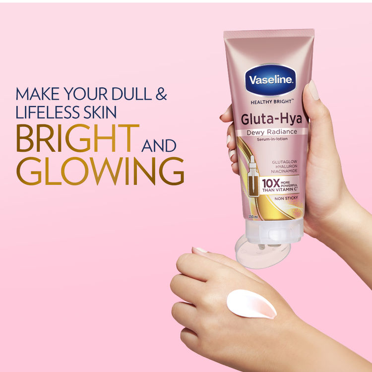 Vaseline Gluta-Hya Dewy Radiance Lotion Bright, Glowing Skin Glutathione Infused Moisturizer (200ml)