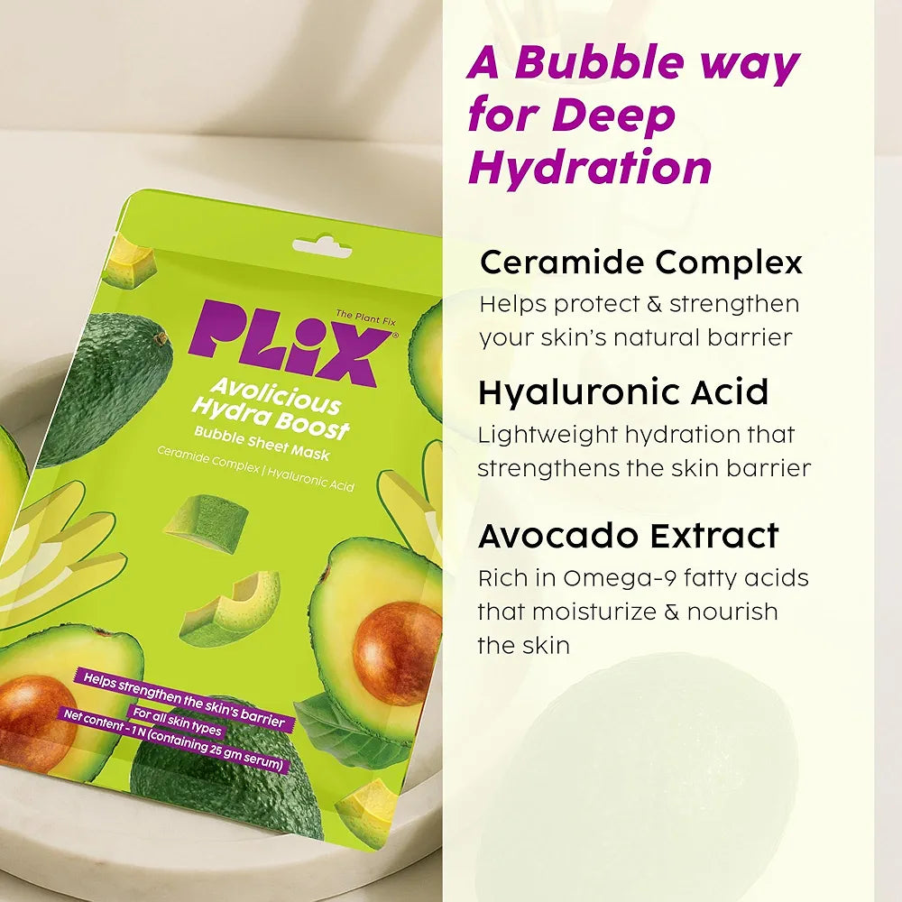 Plix Avolicious Hydra Boost Bubble Sheet Mask