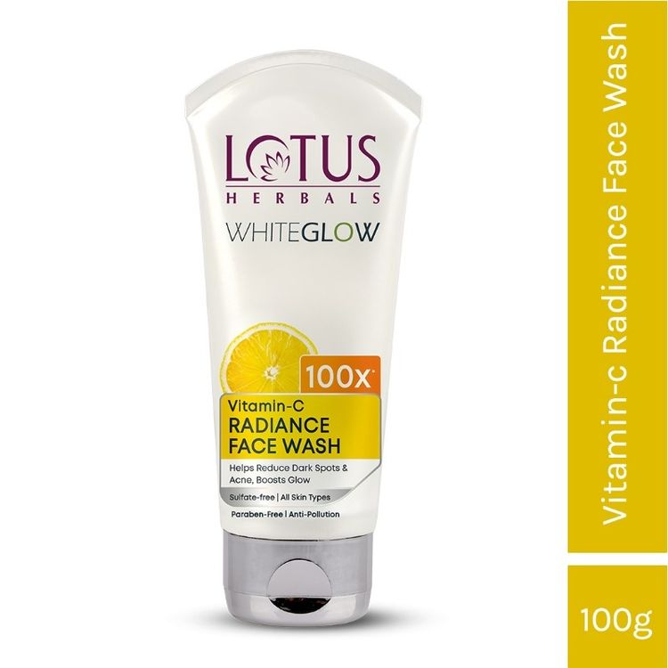 Lotus Herbals Whiteglow Vitamin C Radiance Face Wash Reduce Dark Spots & Dull Skin, All Skin Types (100 g)