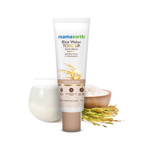 Mamaearth Rice Water Tone Up Face Cream with Rice Water & Niacinamide for Glass Skin - 50g