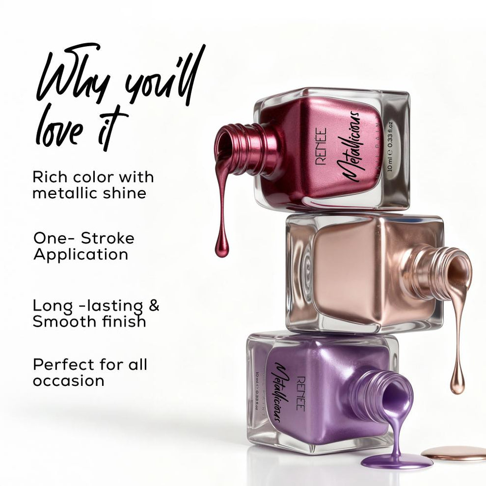 RENEE Metallicious Nail Paint (18 Red Dazzle)