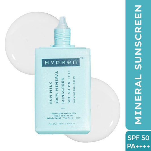 Hyphen Sun milk 100% mineral sunscreen spf 50 pa++++ | 50 ml