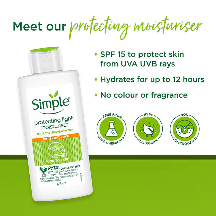 Simple Kind to Skin Protecting Light Moisturizer SPF UVA + UVB
(125ml)