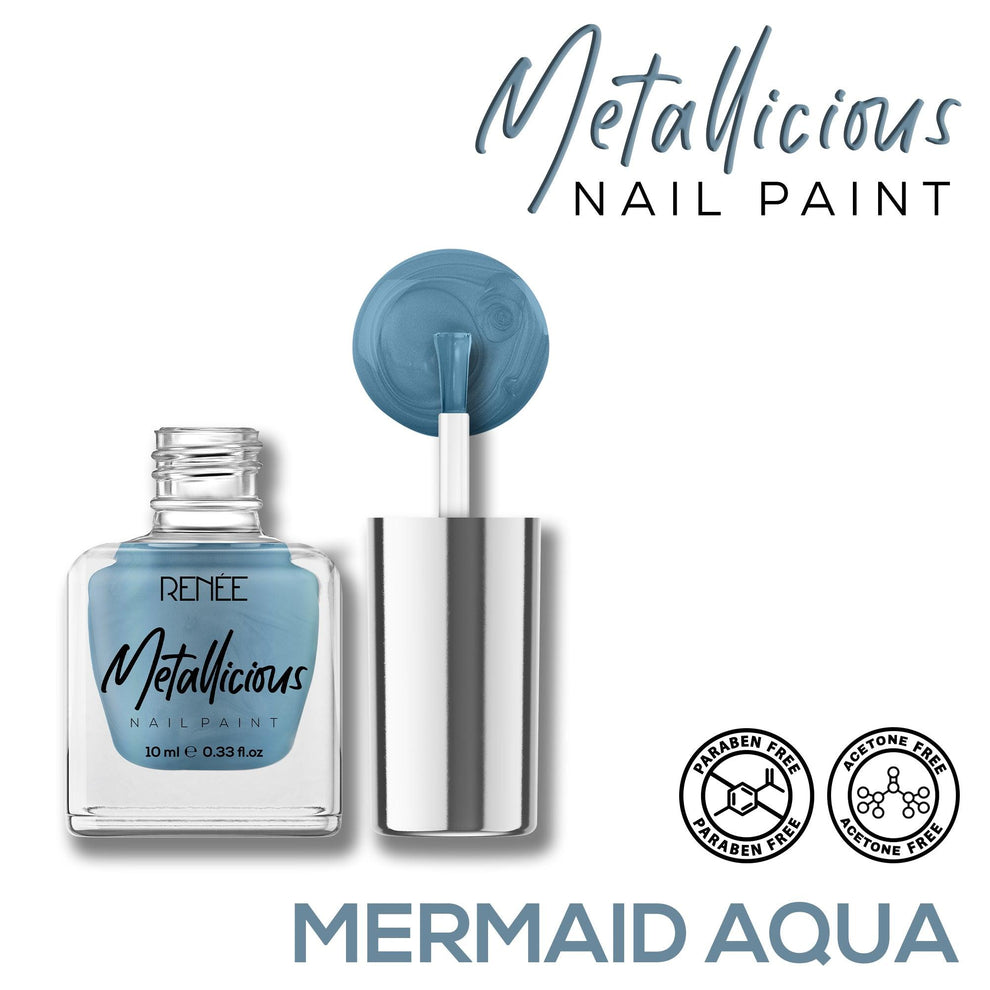RENEE Metallicious Nail Paint (11 Mermaid Aqua)