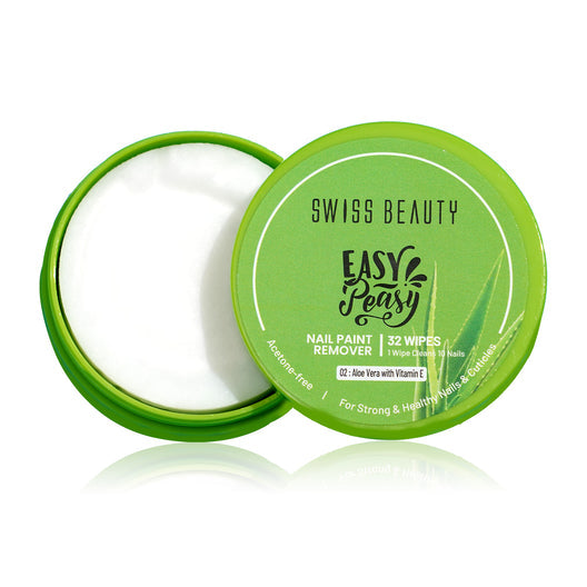 Swiss Beauty easy peasy nail polish remover wipes (Aloe Vera With Vitamin E)