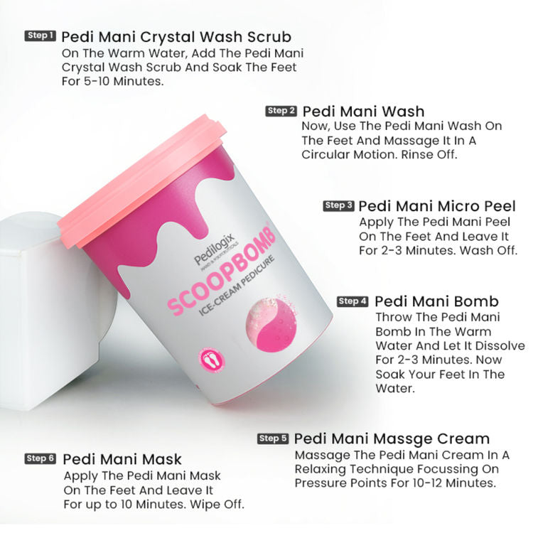 O3+ Pedilogix Scoop Bomb Pedicure With Bath Bomb
(100g+10ml)