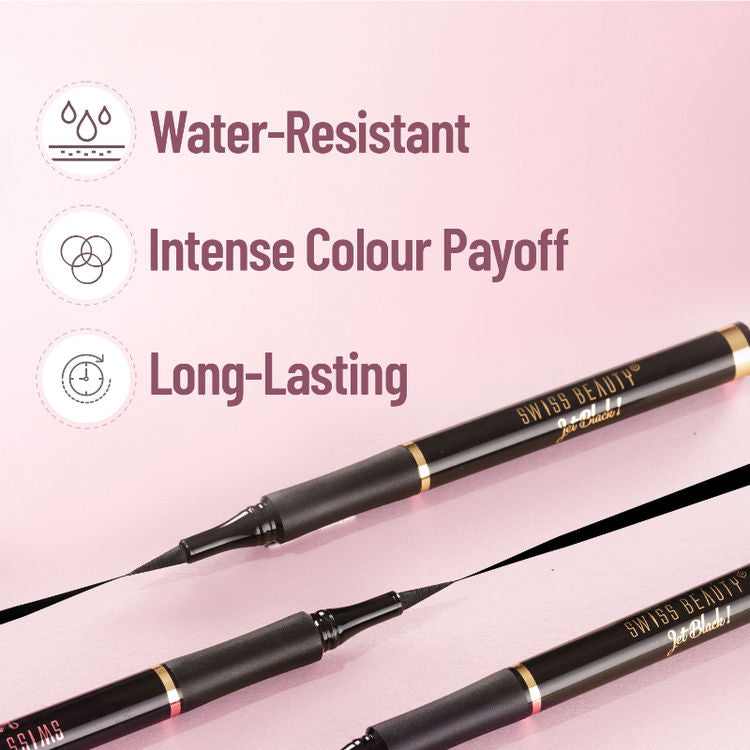 Swiss Beauty Bold Felt Tip Eyeliner - Jet Black
(1.2ml)