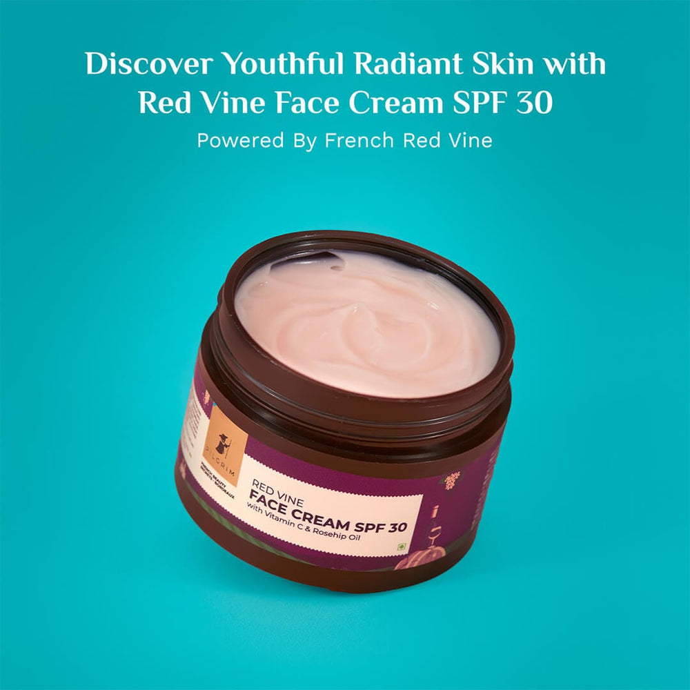 Pilgrim Red Vine Face Cream SPF 30 with Vitamin C & Rosehip Oil (PA+++)