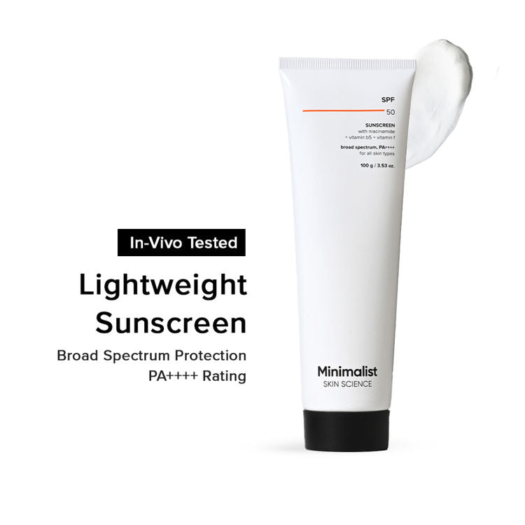 Minimalist SPF 50 Sunscreen With Niacinamide
(100g)