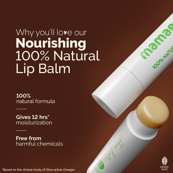 Mamaearth Nourishing 100% Natural Lip Balm with Shea Butter & Vitamin E - 4g