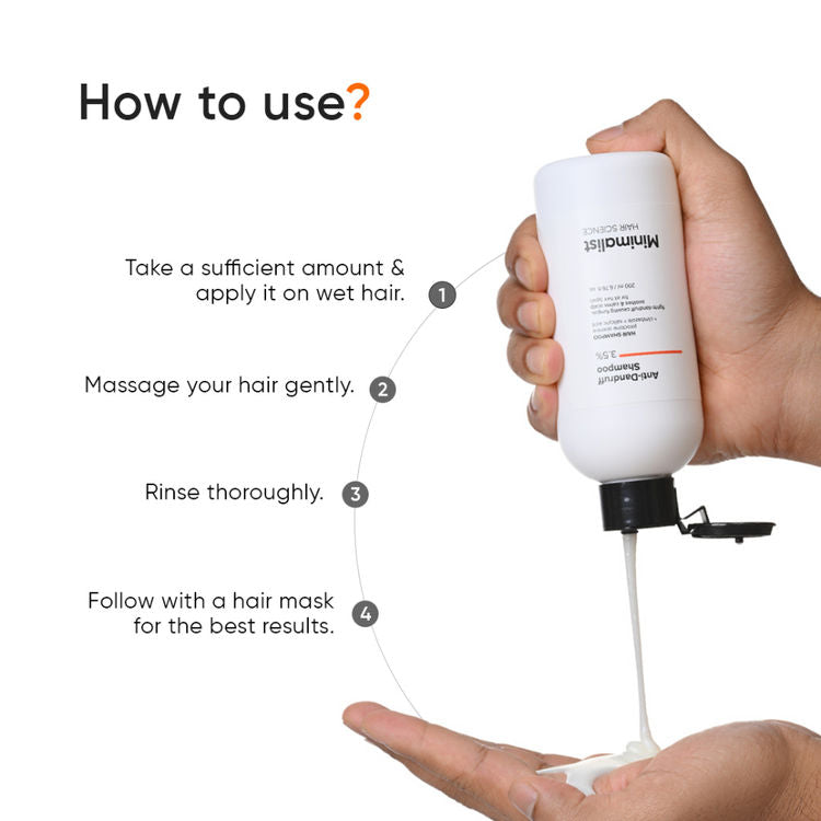 Minimalist Anti-Dandruff Shampoo 3.5% Salicylic Acid For Flaky & Itchy Scalp, Gentle & Sulphate-Free
(200ml)