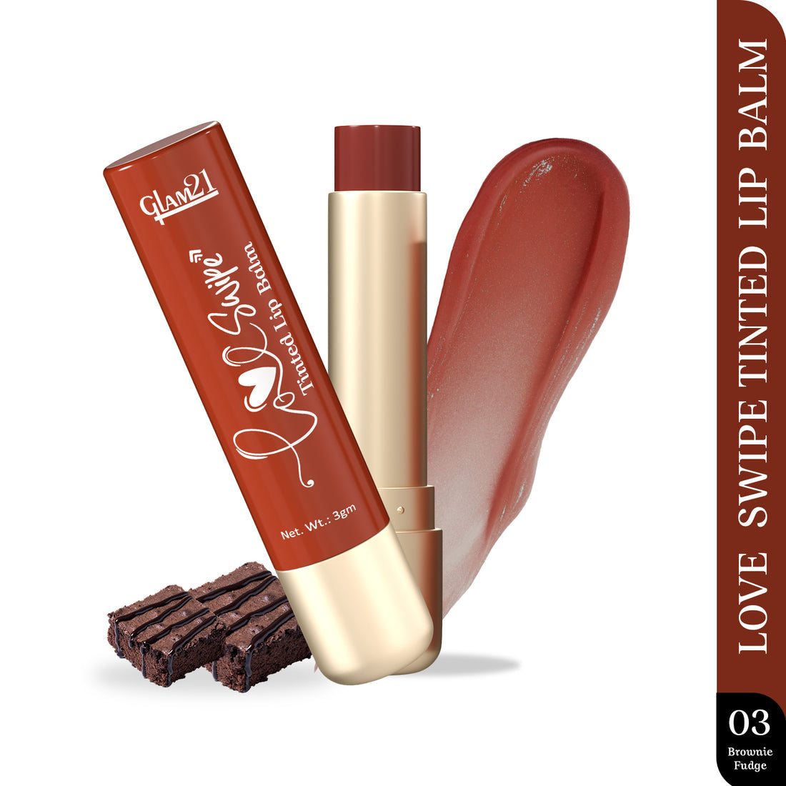 Glam21 Love Swipe Tinted Lip Balm (03Brownie Fudge)