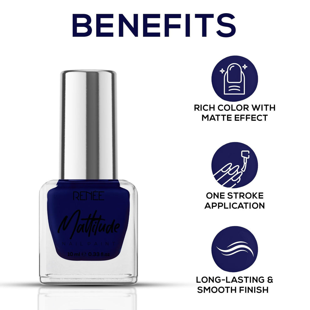 RENEE Mattitude Nail Paint 10ml (16 Midnight Glow)