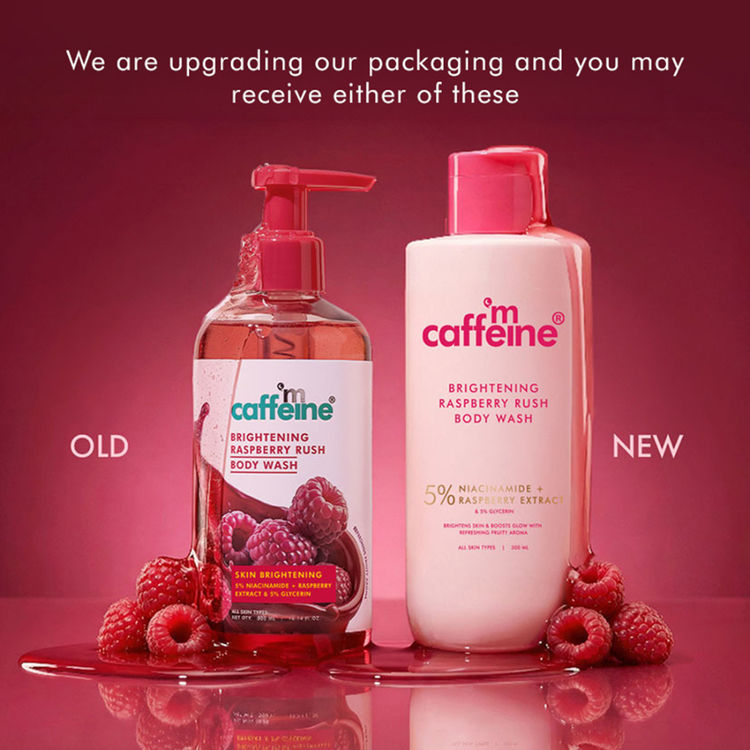 MCaffeine Brightening Body Wash 5% Niacinamide & Raspberry Boosts Glow, 5% Glycerine Softens Skin (300ml)