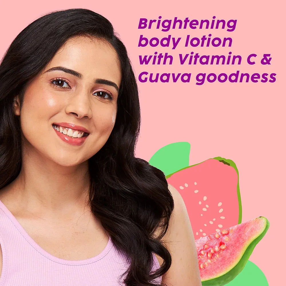 PLIX - THE PLANT FIX Guava Glow Brightening Body Lotion | Hydrates, Brightens & Evens Skin Tone | Vitamin C, Shea & Cocoa Butter | Lightweight Daily Care | 200 ml