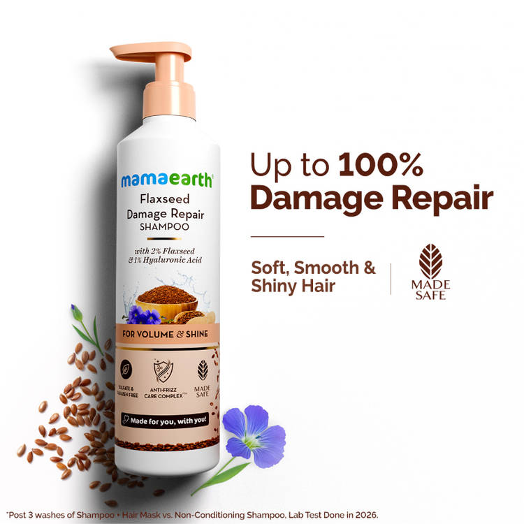 Mamaearth Flaxseed Damage Repair Shampoo (250ml)
