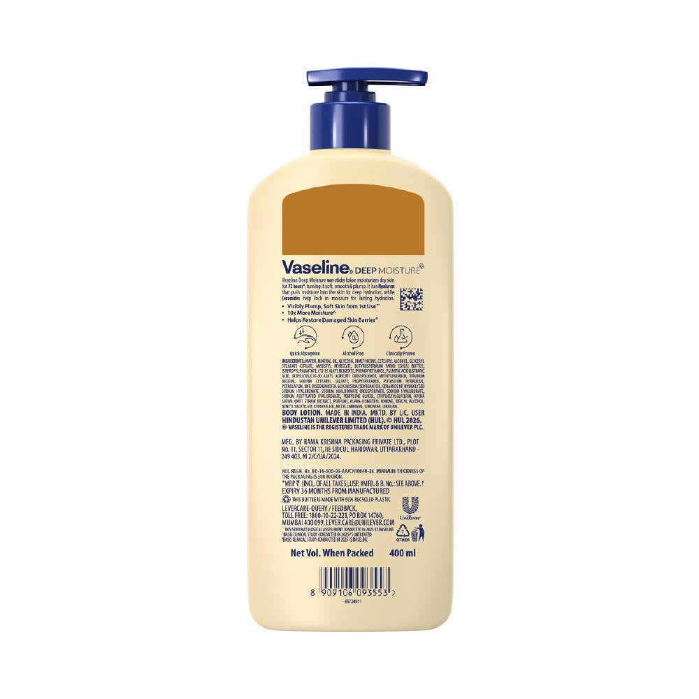 Vaseline Intensive Care Deep Moisture 72HR Long Lasting Hyaluron Ceramide Serum Body Lotion (400ml)