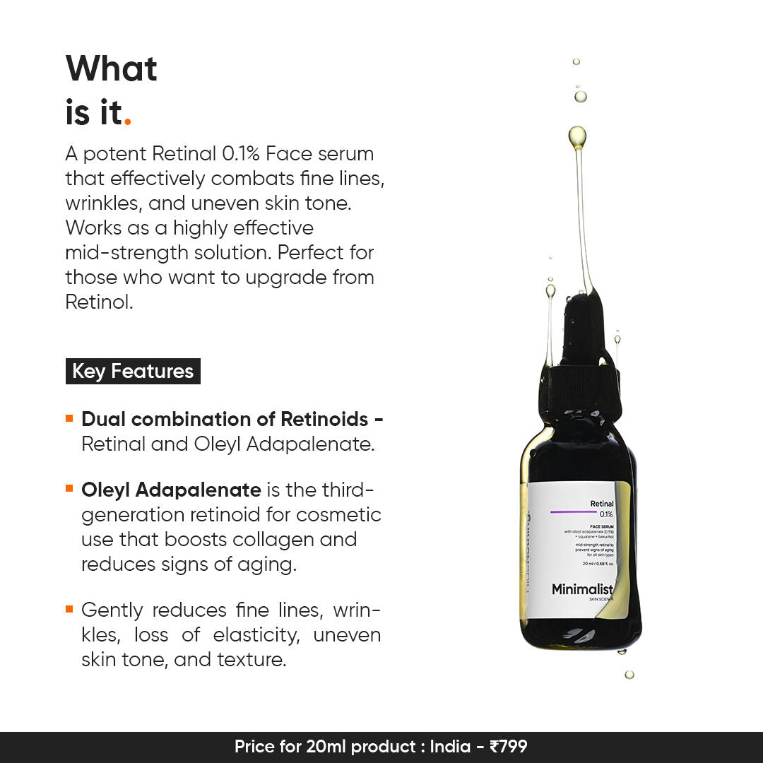 Minimalist Retinal 0.1% Face Serum (20ml)