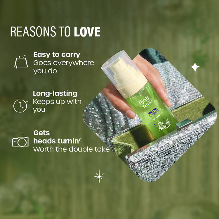 Plum BodyLovin’ Matcha, But Disco Body Mist, Long-Lasting, Lactonic Matcha Fragrance (100ml)