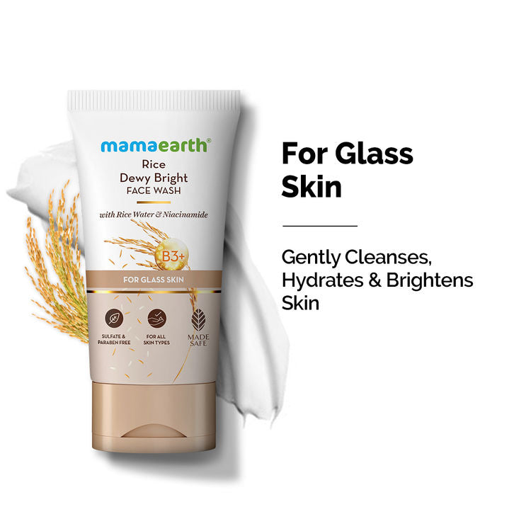 Mamaearth Rice Face Wash With Rice Water & Niacinamide for Glass Skin (150ml)