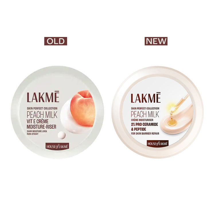 Lakmé Peach Creme Moisturiser, Ceramide & Peptide, Skin Barrier Repair & Hydrated Glow
(100 g)