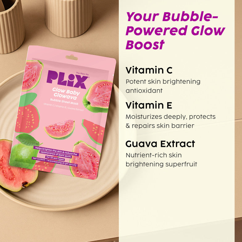 Plix glow baby glowava bubble sheet mask