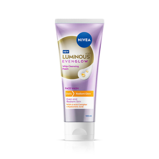 NIVEA Luminous Even Glow Whip Foam Daily Gentle Face Wash With Hyaluronic
(100ml)