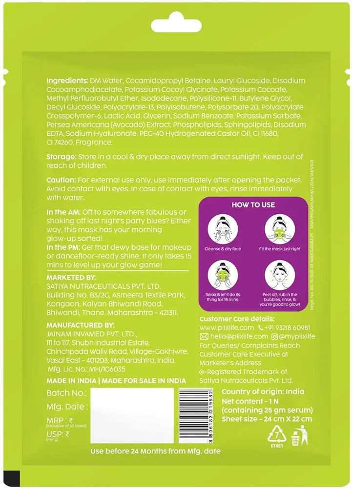 Plix Avolicious Hydra Boost Bubble Sheet Mask