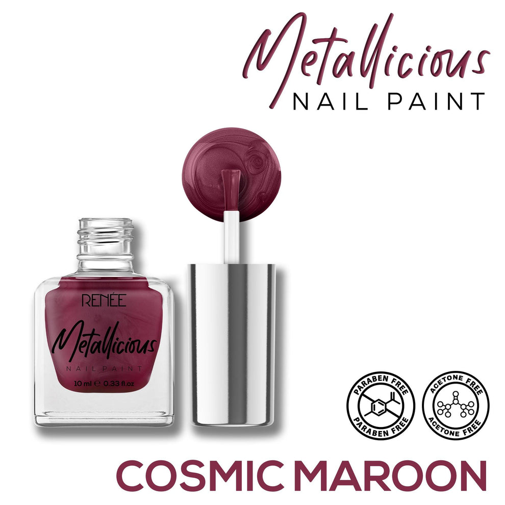 RENEE Metallicious Nail Paint (08 Cosmic Maroon)