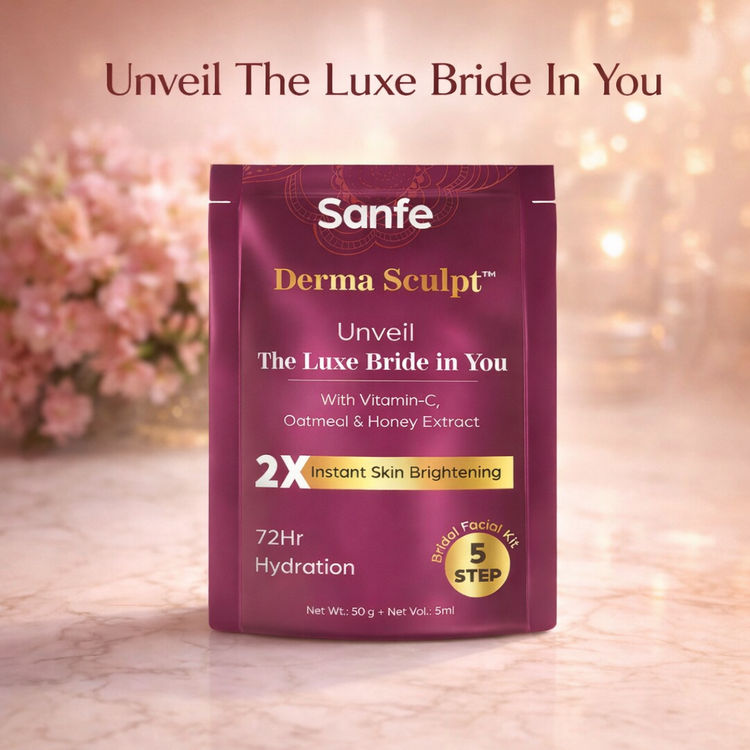 Sanfe Derma Sculpt 5 Step Bridal Facial Kit For Instant Glow Up
(55ml)