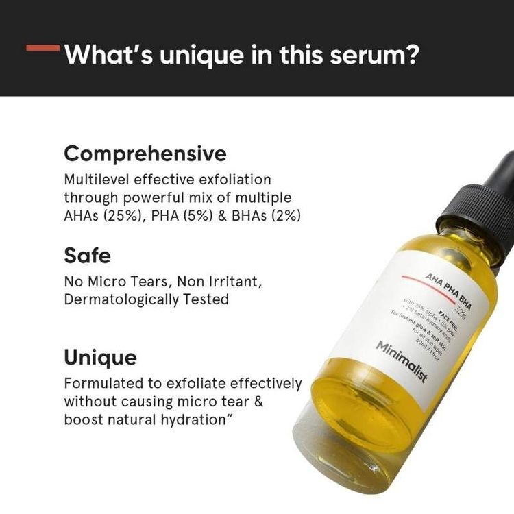 Minimalist 25% AHA +5% PHA +2% BHA Peeling solution for Instant glow & soft skin (30 ml)