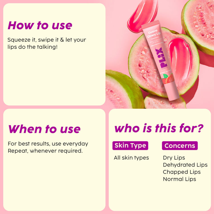 Plix Guava Glowy Lip Tinted Balm
(10g)