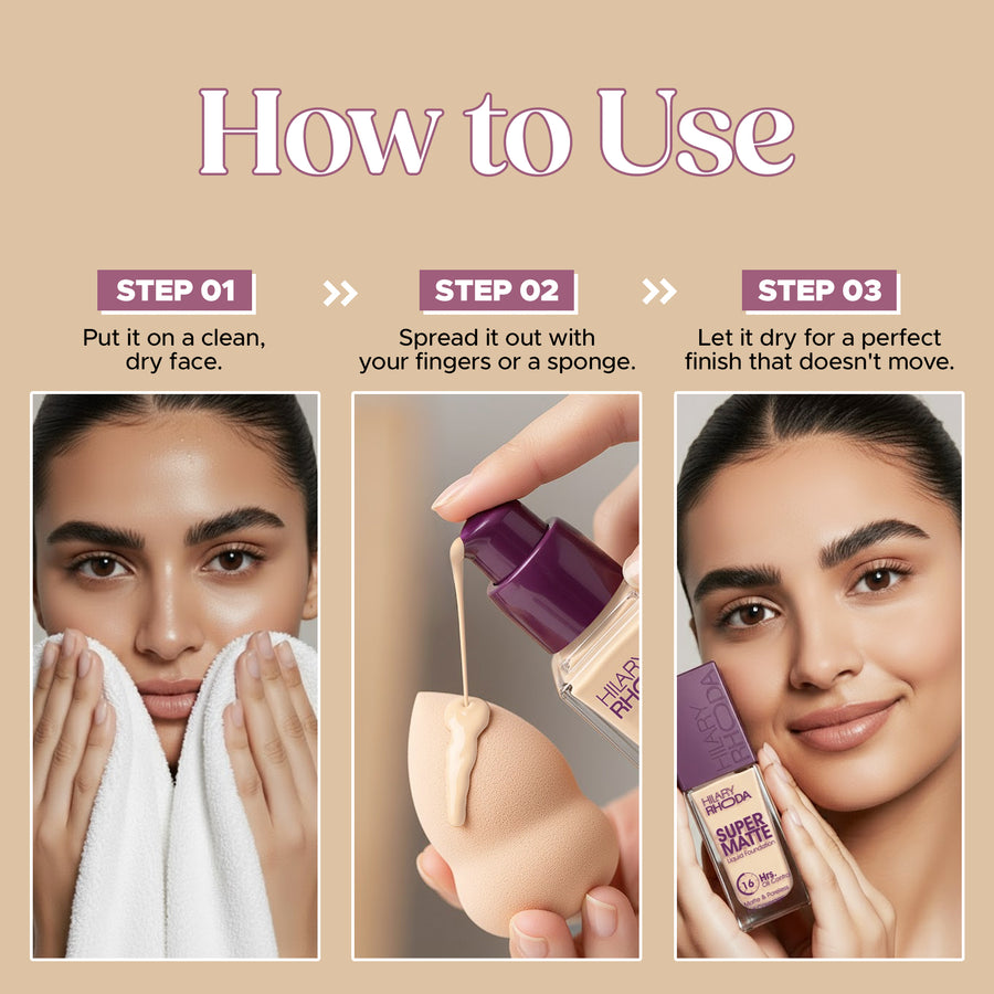 Hilary Rhoda 03 Beige Super Matte Liquid Foundation