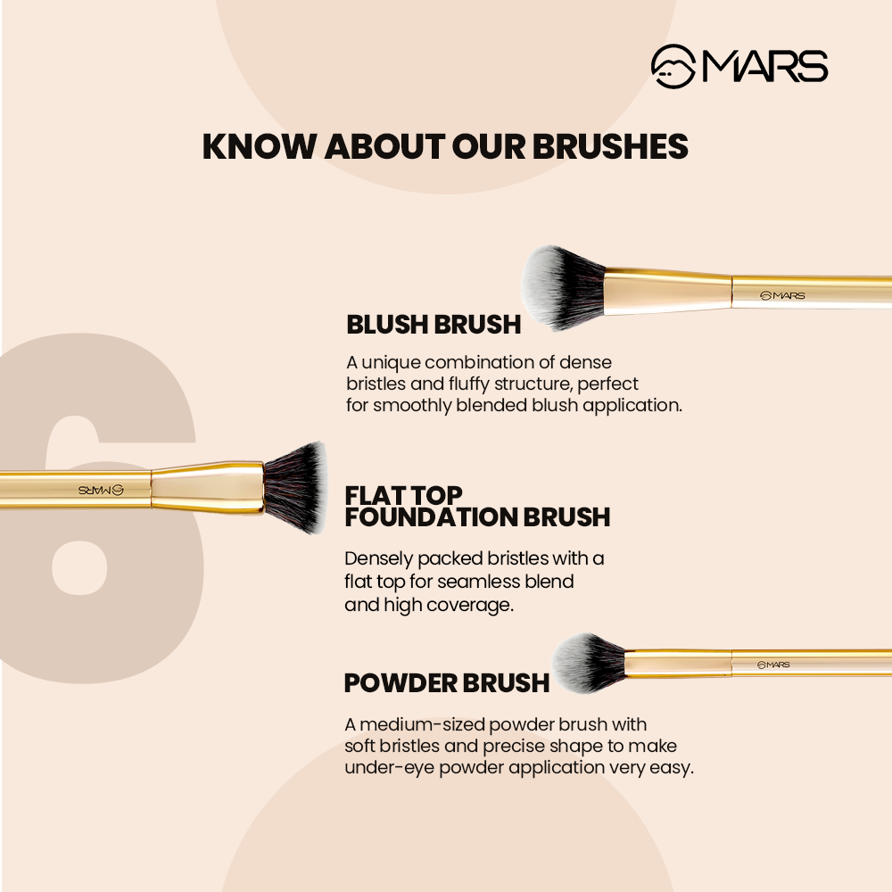 Mars Artist's Arsenal Makeup Brush Set | Pack of 6