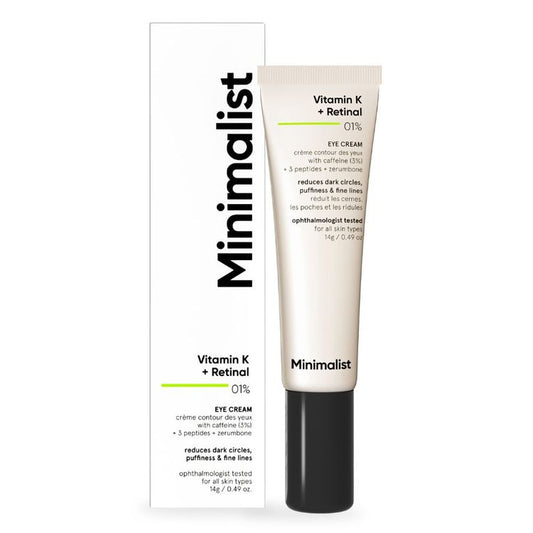 Minimalist Vitamin K + Retinal 01% Under Eye Cream With Caffeine 03% For Dark Circle & Puffiness
(14 g)